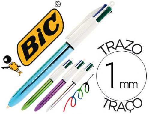 Esferografica bic quatro cores shine cores metalizadas ponta de 1 mm expositor de 20 unidades , Bic , 77529 , 03086129021284